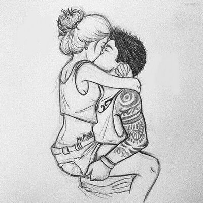 Drawing of a couple #love<<<< i want a relationship like this ...
