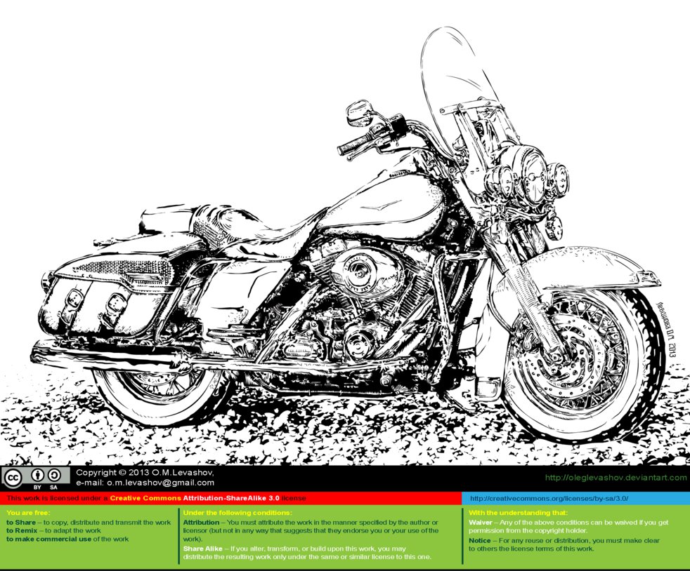 Harley Davidson (BW) [vector source] by OlegLevashov on DeviantArt