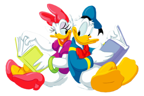 Disney's Daisy & Donald Duck Reading Book Clipart Image --> Disney-