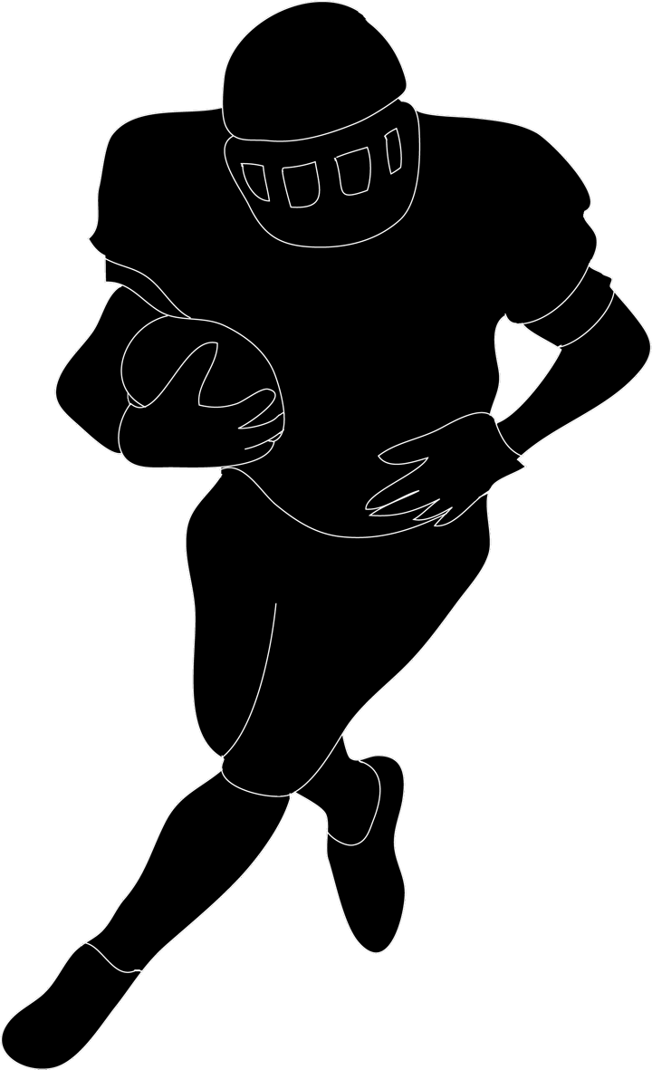 Football Player Clipart Black And White | Clipart Panda - Free ...