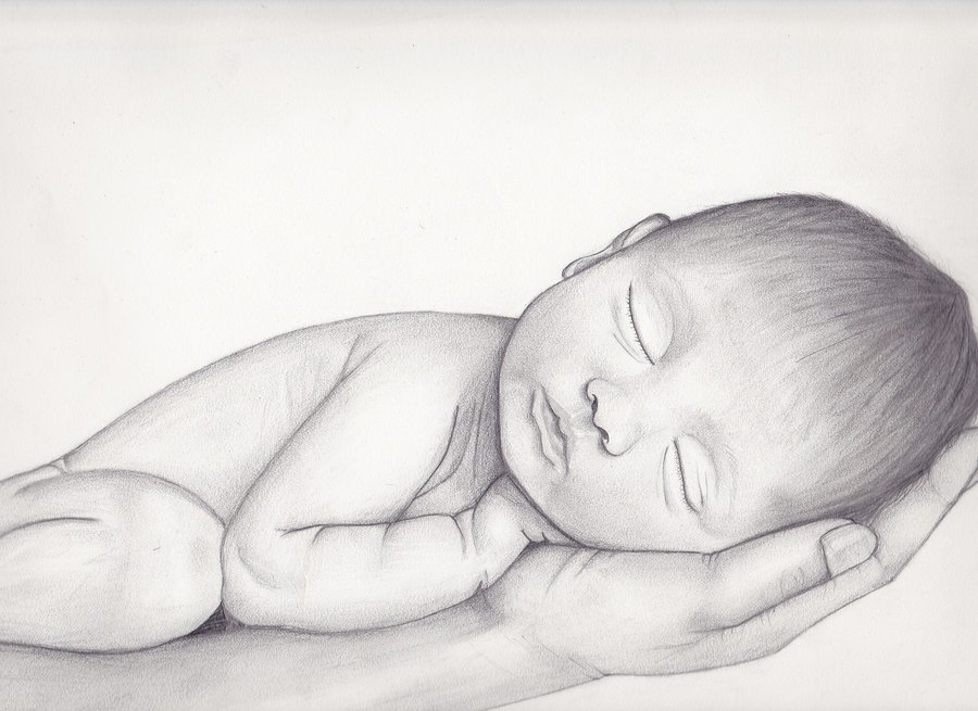 Sleeping Baby Drawing | DrawingSomeone.com