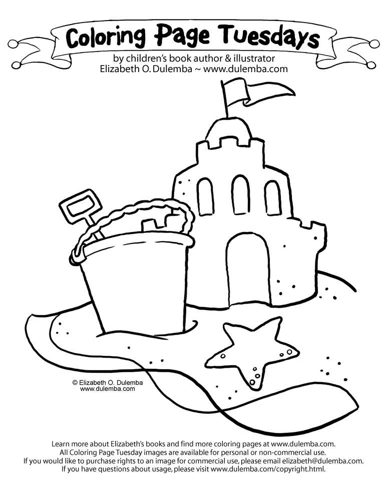 dulemba: Coloring Page Tuesday - Sandcastle