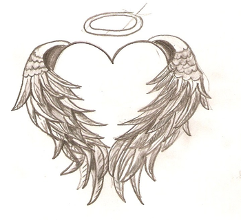 Pencil Drawings Of Hearts With Wings - Gallery