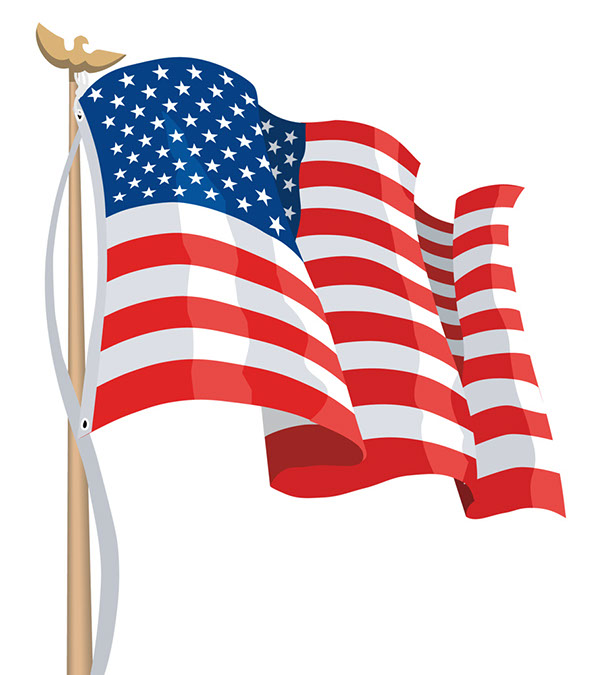 Us Flag Waving Clipart - Gallery