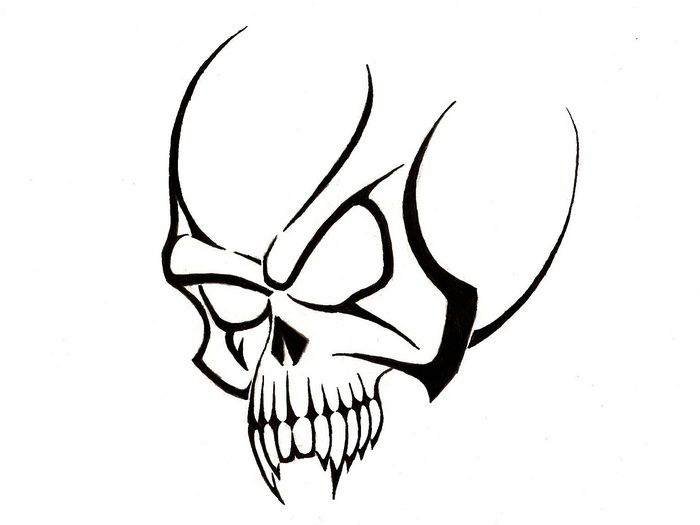 Simple Tribal Skull Tattoo Designs - Tattoo Designs Pattern
