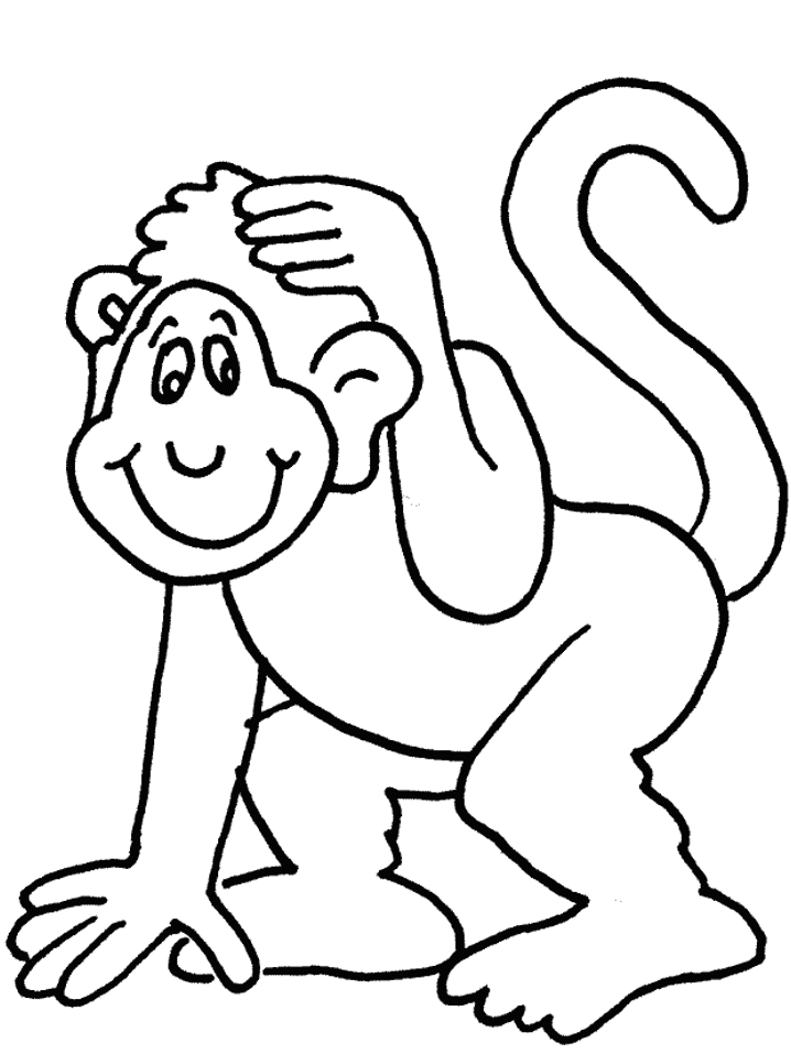 Cartoon Monkey Coloring Pages - AZ Coloring Pages