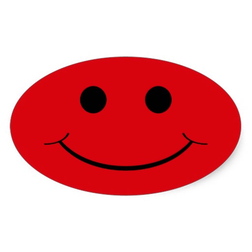 Red Oval Smiley Face Stickers | Zazzle