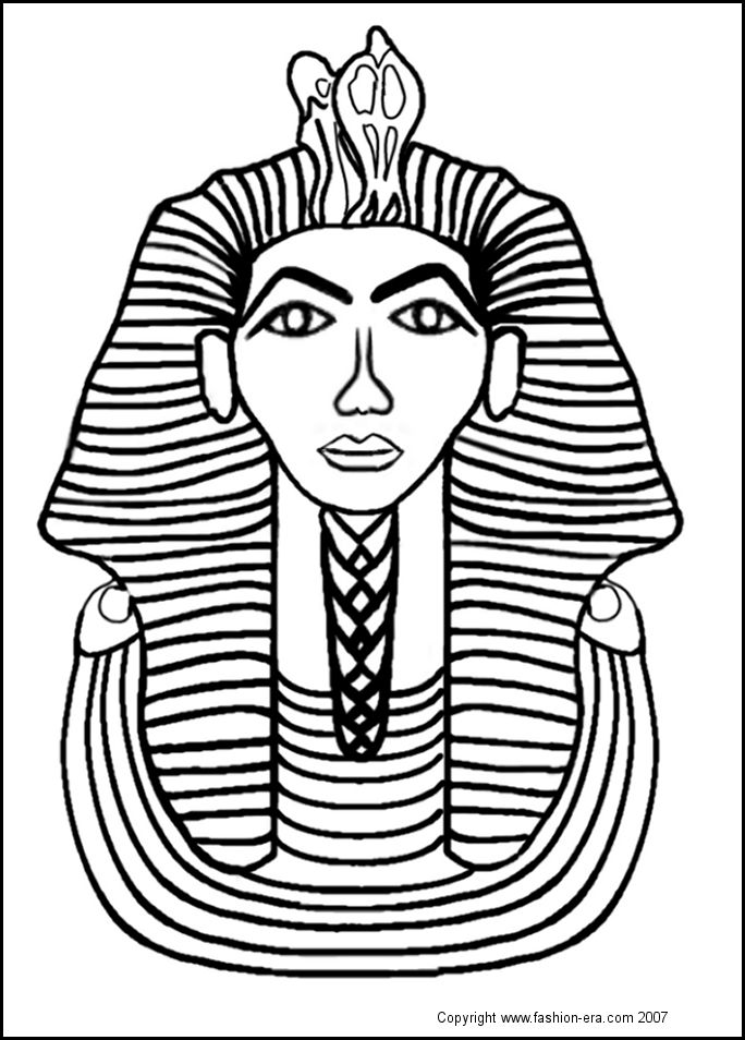 Tutankhamun Death Mask To Colour