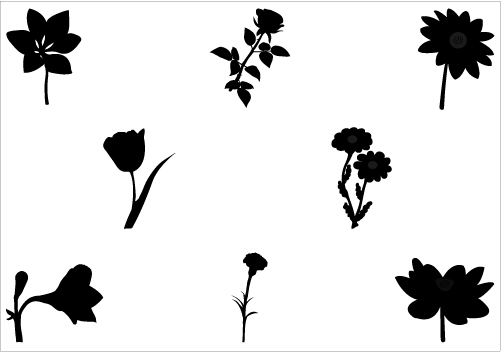 Flower Silhouette Vector Graphics PackSilhouette Clip Art
