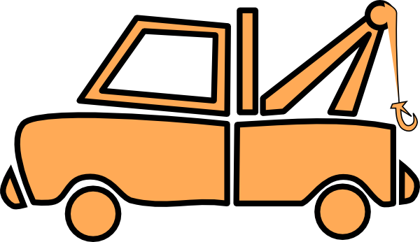 Orange Tow Truck clip art - vector clip art online, royalty free ...