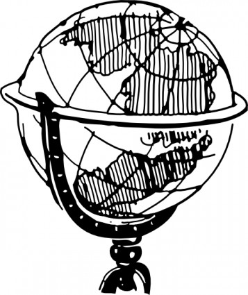 Black and white earth globe clip Free vector for free download ...