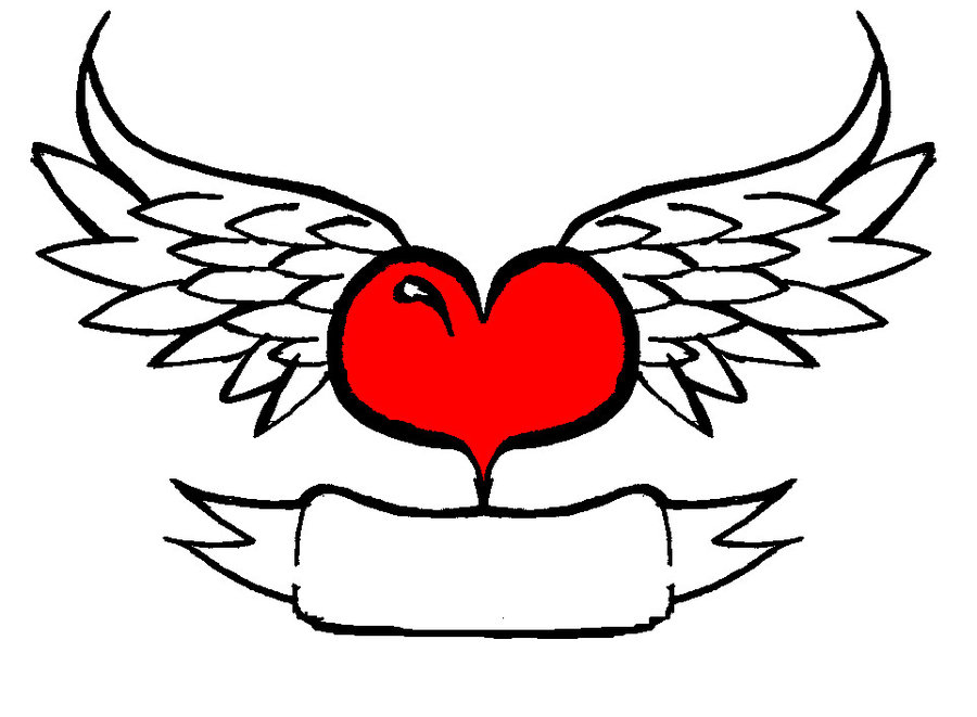 Heart With Rose And Wings Drawings Images & Pictures - Becuo