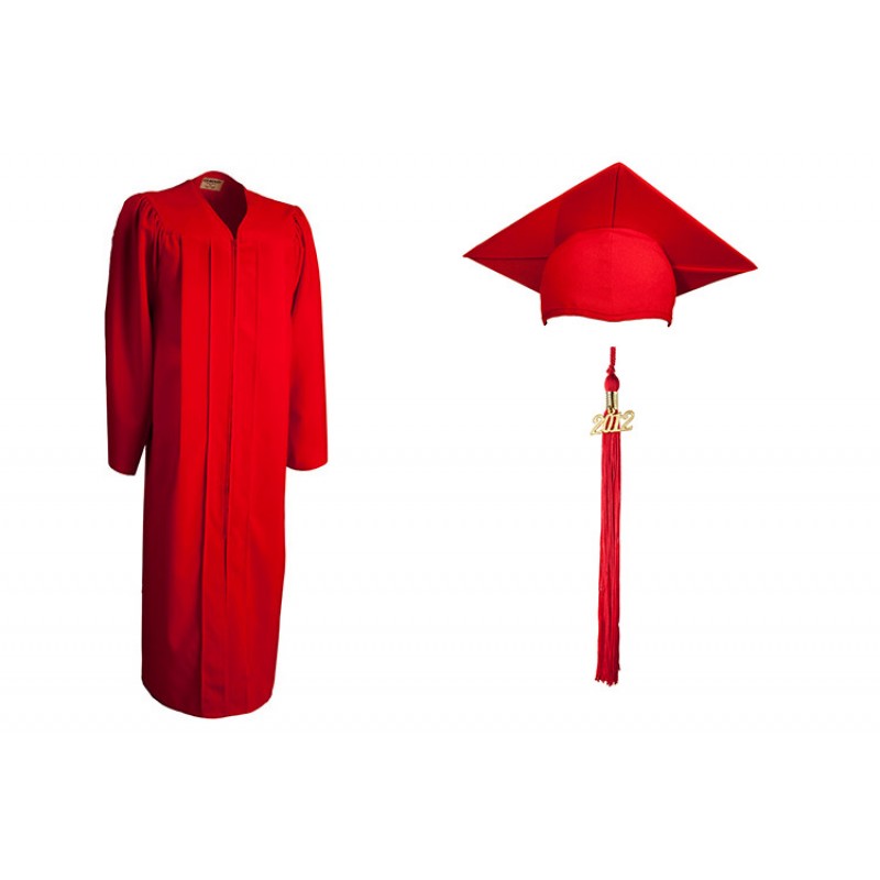Red Recycled Cap, Gown & Tassel - Cap, Gown & Tassel - Bachelors