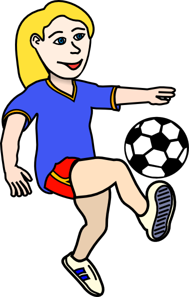 Soccer Playing Girl Coloured clip art - vector clip art online ...