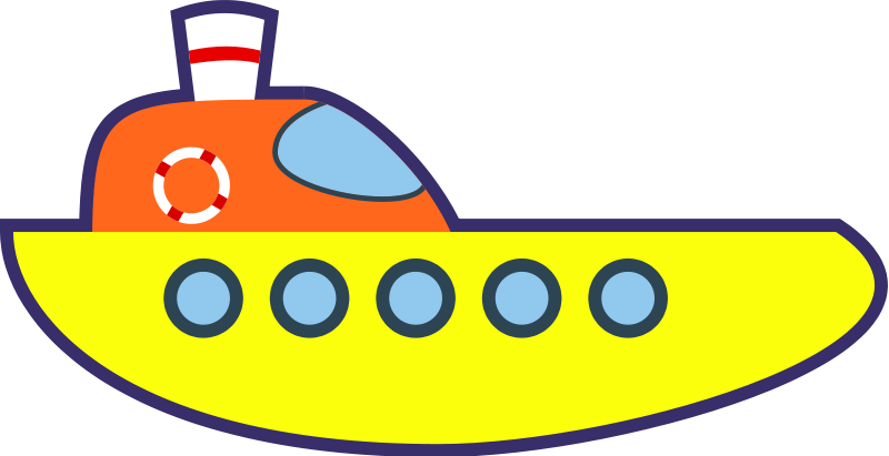 Free Yellow Cartoon Boat Clip Art
