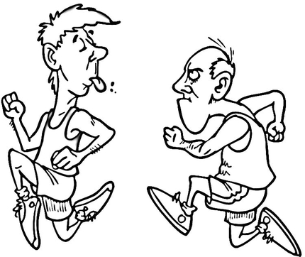 Funny Runners Coloring Page Super Pages 415x350px Football Picture