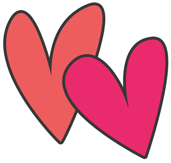 2 Pink Hearts Clipart