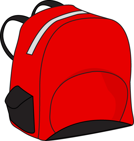 Red Backpack Clip Art - Red Backpack Vector Image