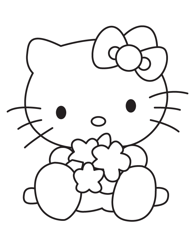 Baby Hello Kitty Playing Toys Coloring Page | Free Printable ...