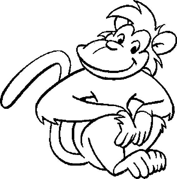 Printable Monkey Clipart Coloring Pages Cartoon Amp Crafts For Kids