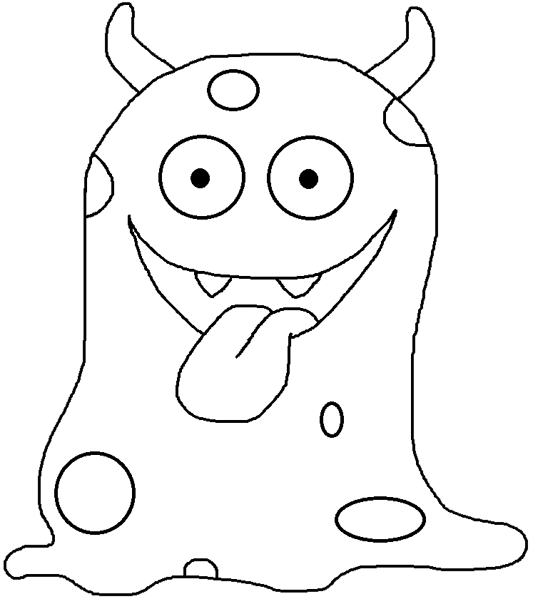 free black and white monster clipart - photo #2