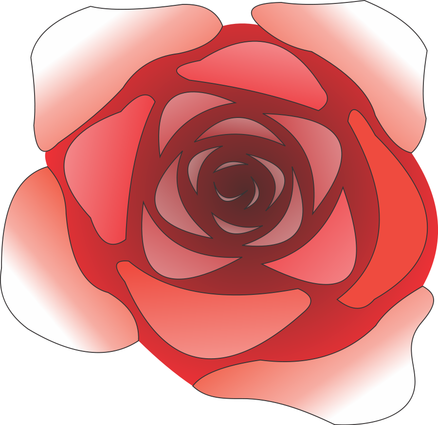 Freehand ROSE small clipart 300pixel size, free design