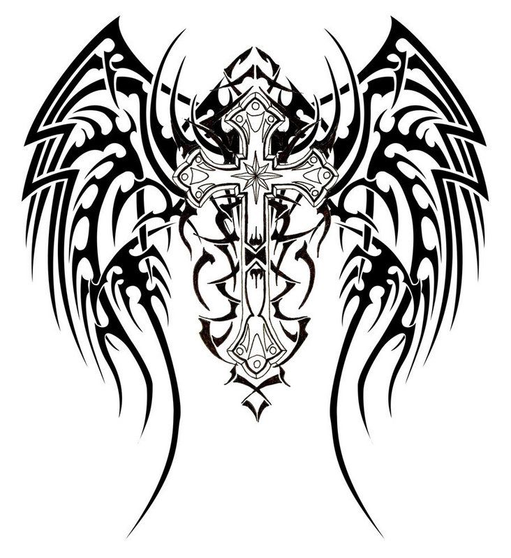 angel wings? | Tribal Tattoo Designs | Pinterest