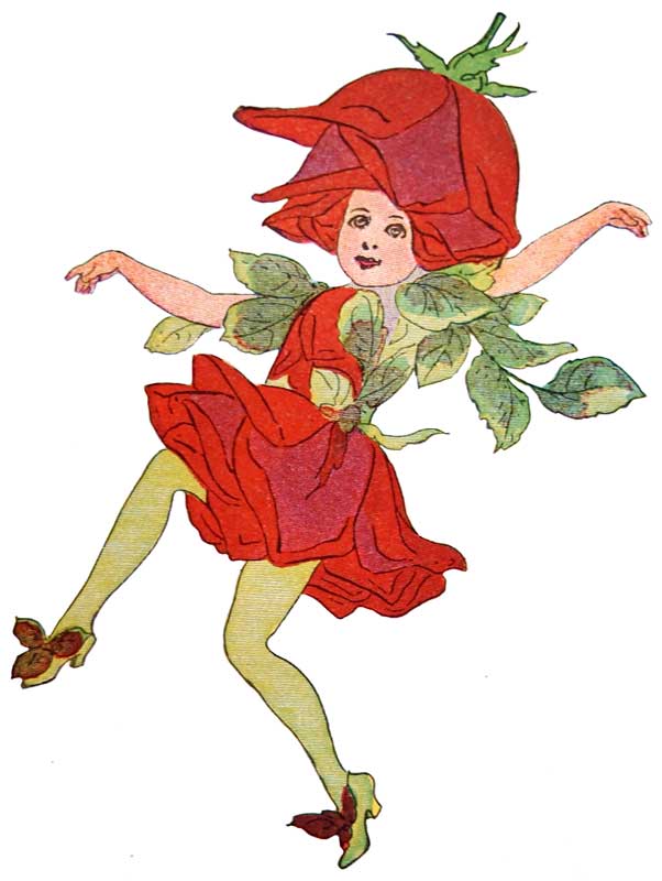 Whimsical Red Rose Flower Children Print from 1910 @ Vintage Fangirl
