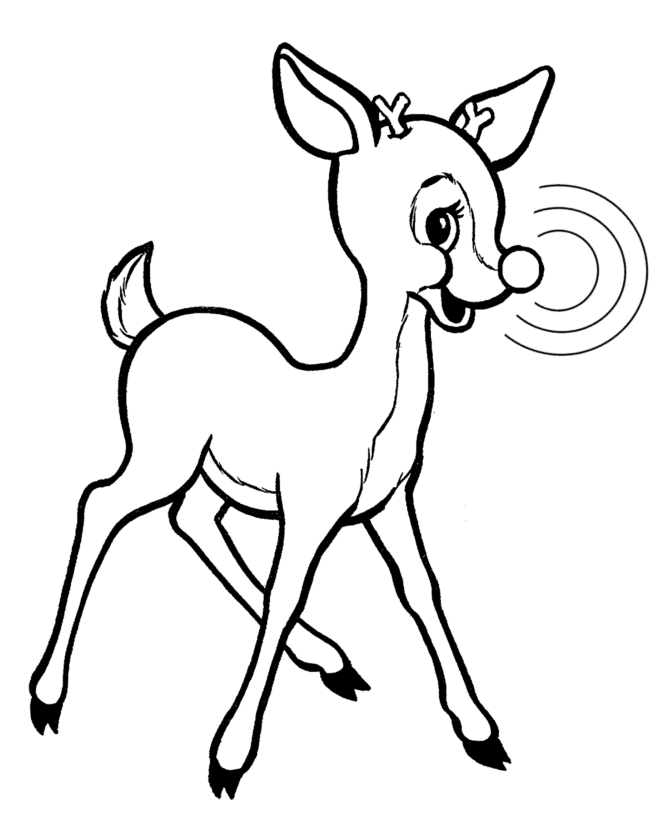 Rudolph the Red Nose Reindeer Coloring Page - Rudolph is smart and ...