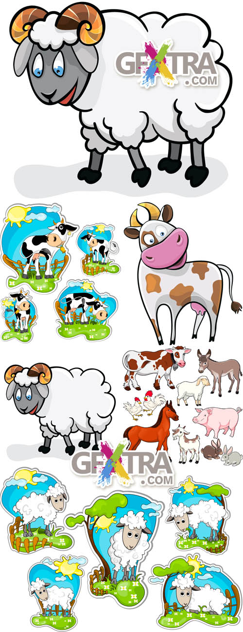Cartoon Farm Animals Cake Ideas and Designs