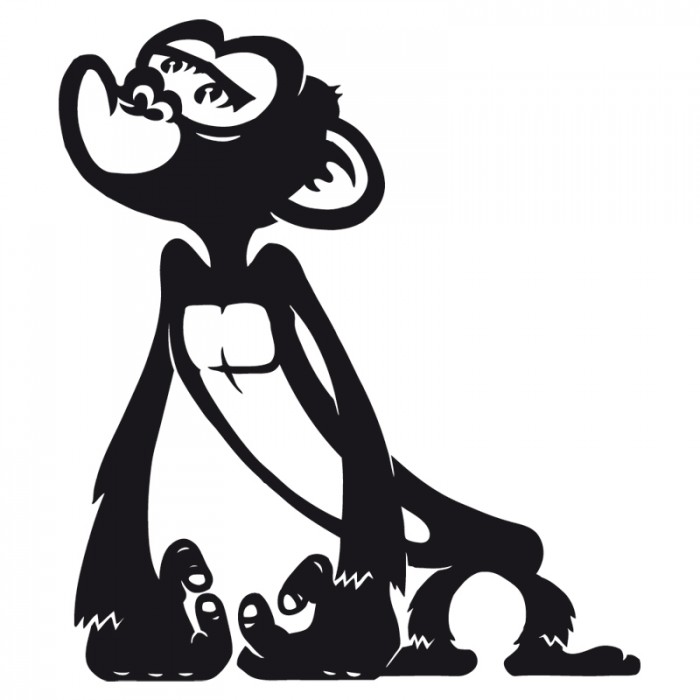 Black Cartoon Monkey Tattoo Design | Tattoobite.com