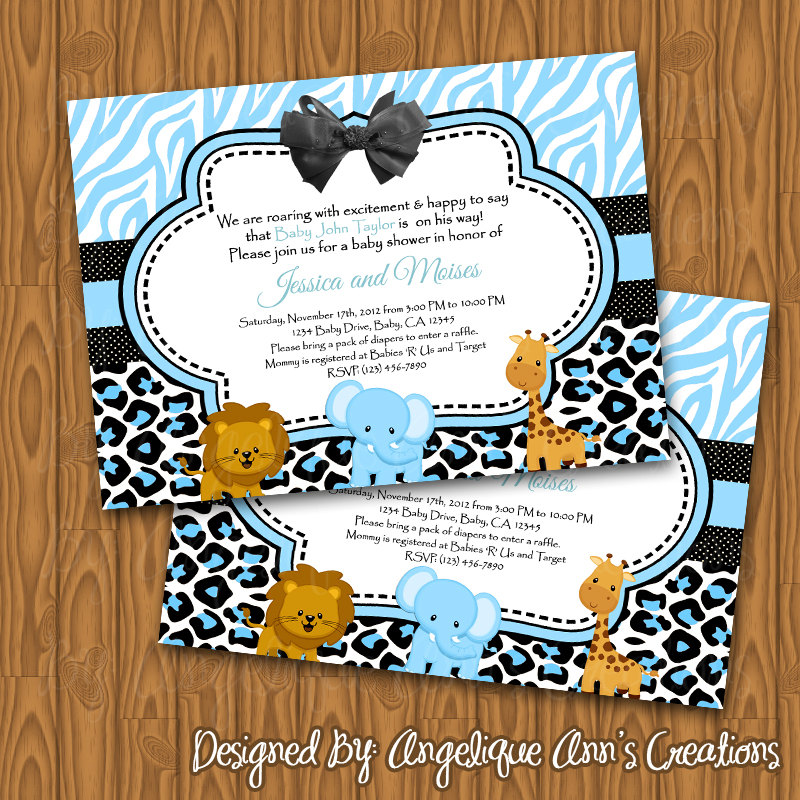 Popular items for safari baby shower invitation on Etsy