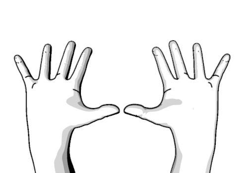 Expression of hand / open arms - Illustration material - Free
