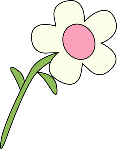 Single White Flower Clip Art - Single White Flower Image