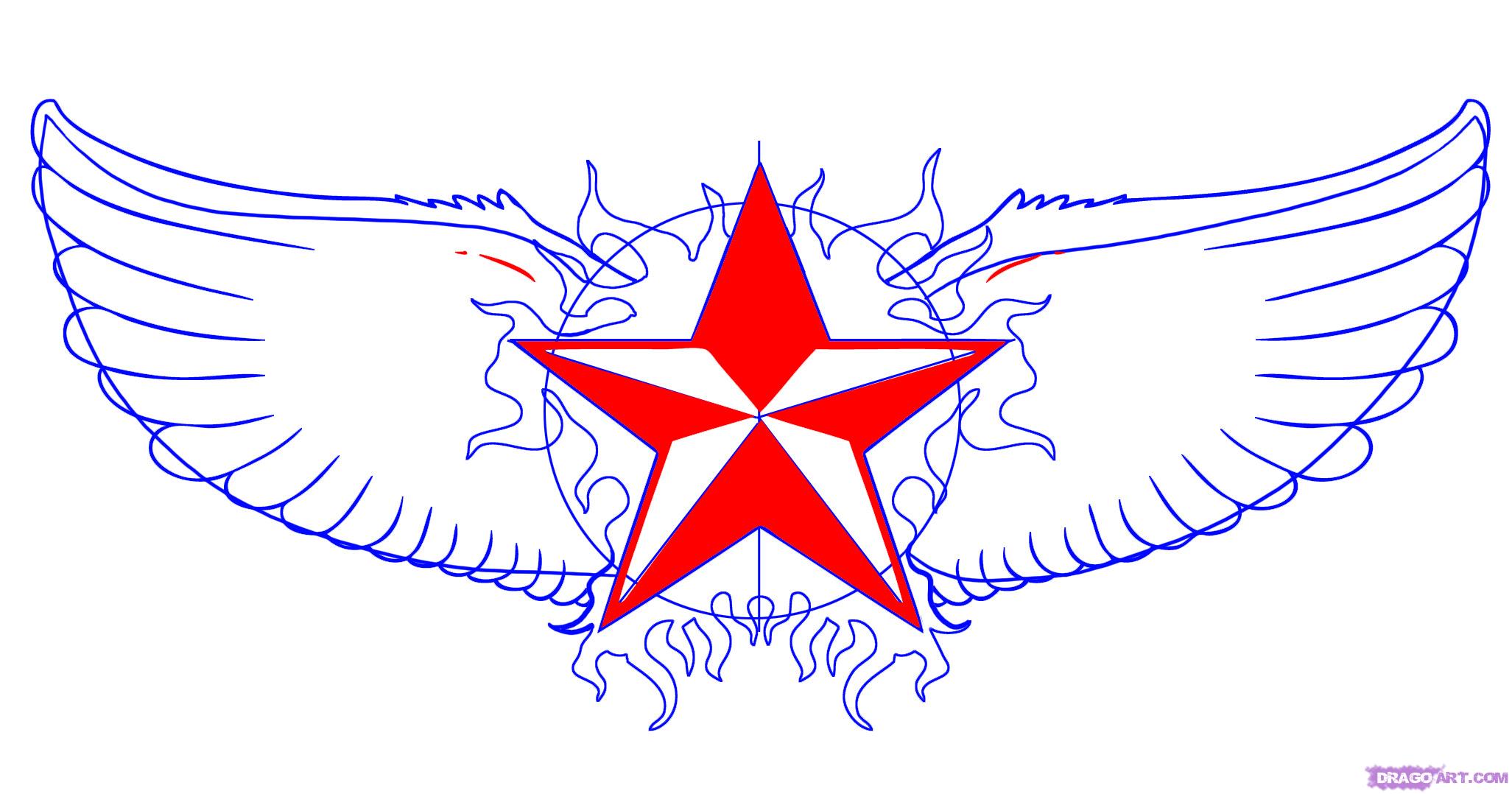 Nautical Star With Wings Designs Images & Pictures - Becuo