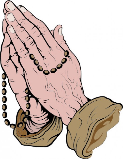 Praying hands with rosary Vector | Free Download