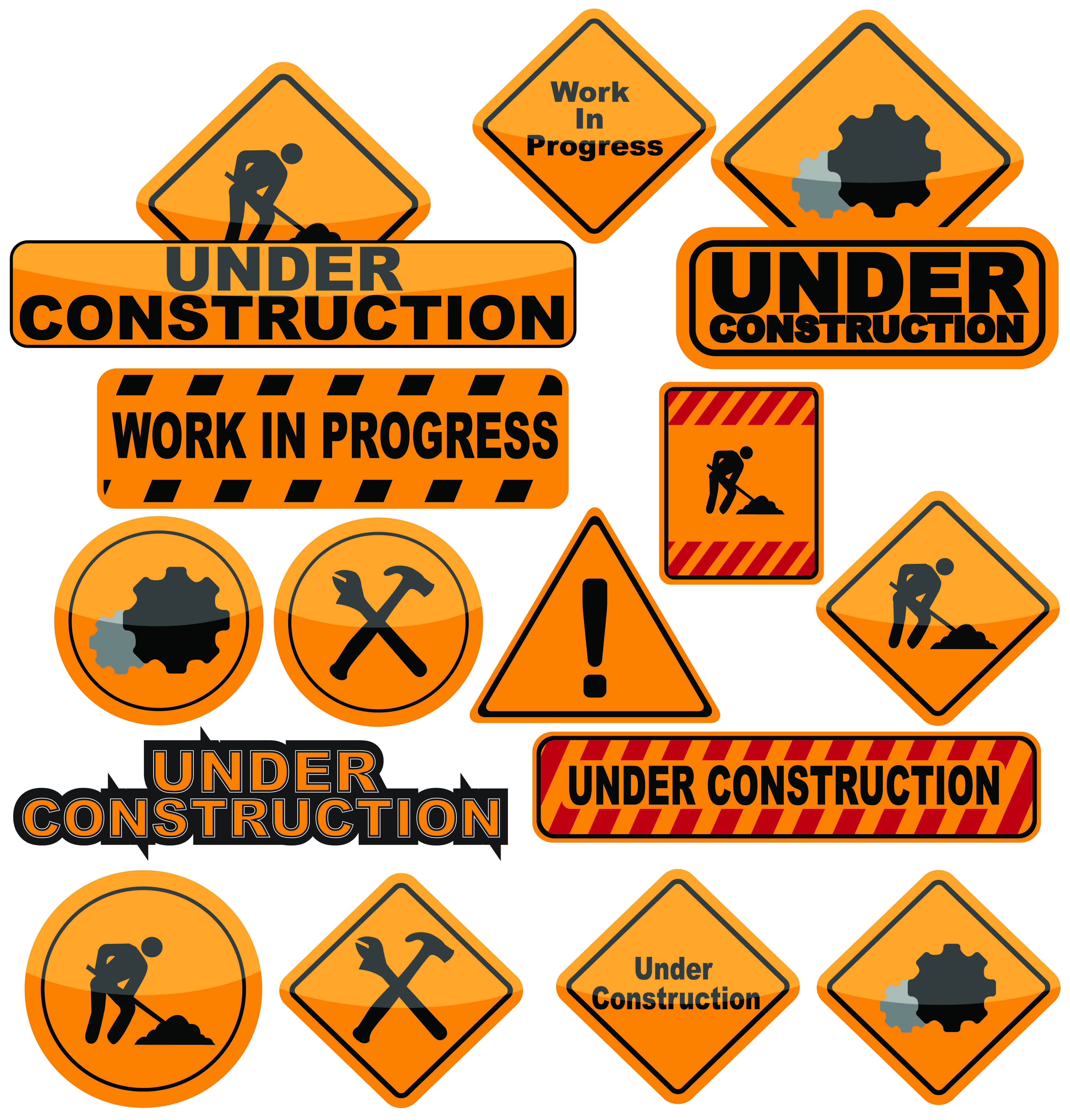 Building and construction icons vector Free Vector / 4Vector