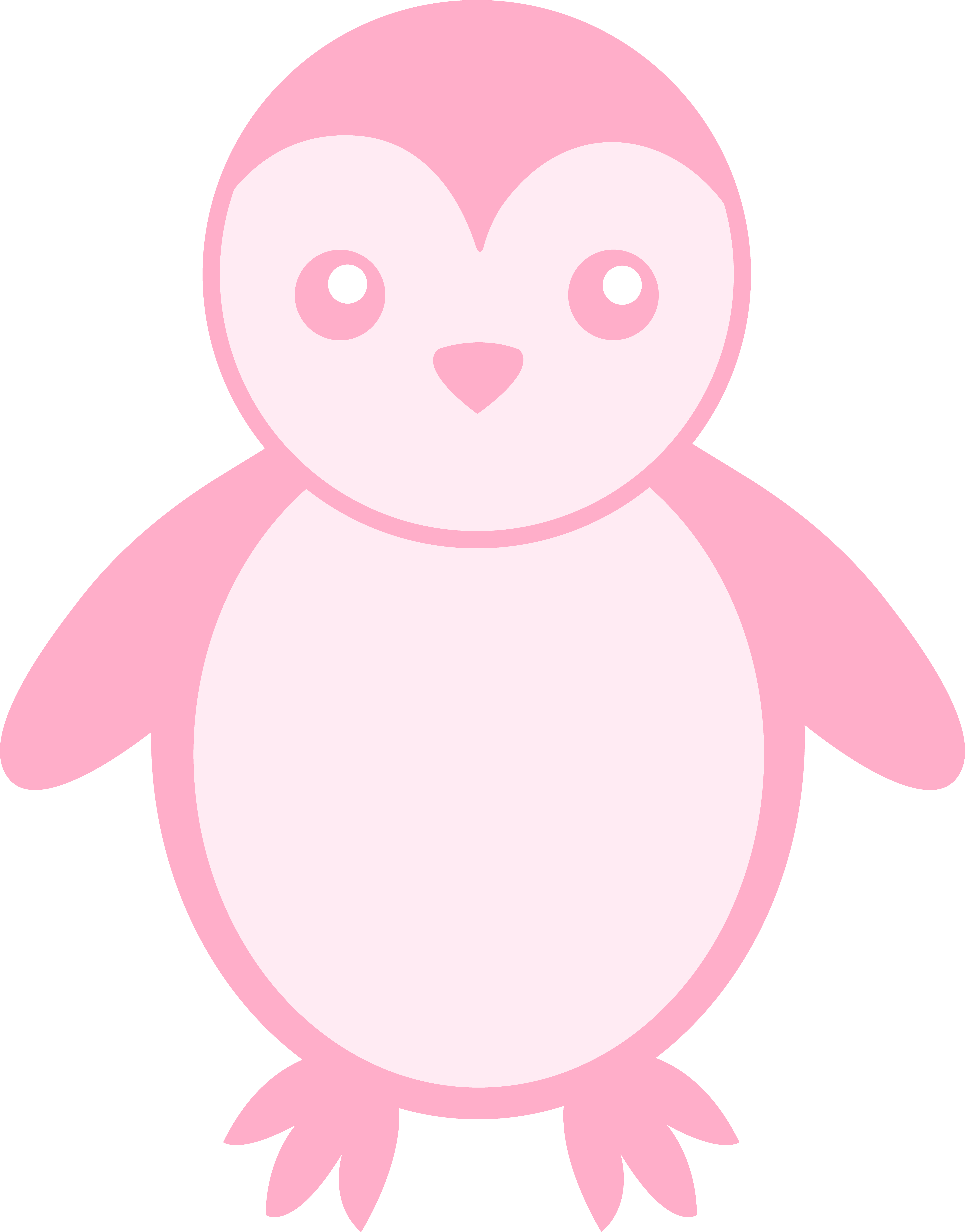 Pink Baby Penguin - Free Clip Art