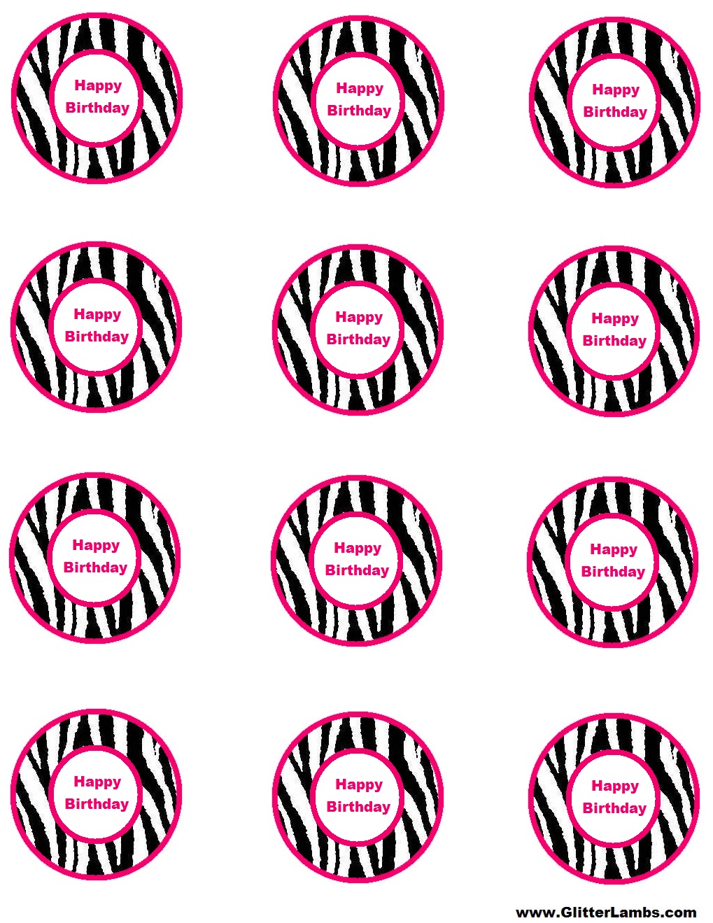 Glitter Lambs: Pink Zebra Food Label Cards And Free Printable ...