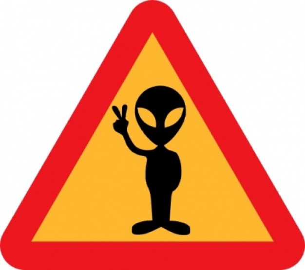 Warning For Aliens clip art Vector | Free Download