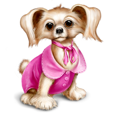 Cute Puppy Illustrations, Dressed Yorkshire Dog Clipart | Just ...