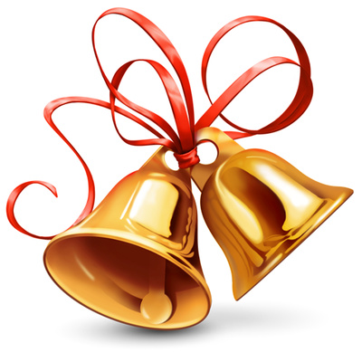 Christmas Bell Clipart Shiny Golden Bells + Ribbon | Just Free ...