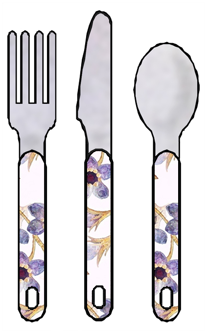 ArtbyJean - Purple Wood Roses: KNIFE FORK SPOON SETS - Clip art ...