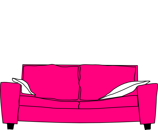 Pink Couch With Pillows clip art - vector clip art online, royalty ...