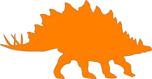 Orange Stegosaurus clip art - vector clip art online, royalty free ...