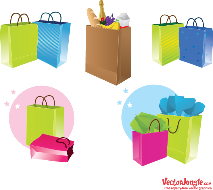 FREE VECTOR SHOPPING BAGS | VectorJungle - Free Vector Art, Vector ...