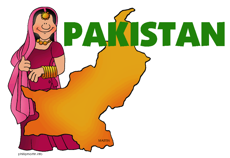 Free Asia Clip Art by Phillip Martin, Pakistan