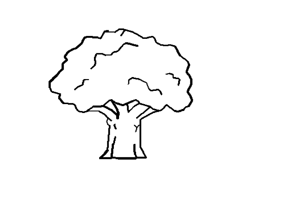 Tree Black White Line Art Coloring Book Colouring October 2011 ...
