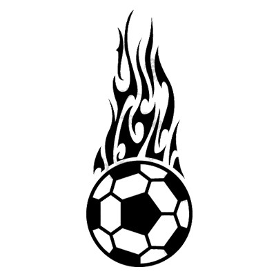 Adhesive Stencil Large Flaming Soccerball