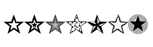 Retro Stars Clipart Dingbats | Dingfonts.com